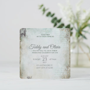 Vintage-rustikale Windmühlen-Blumen-Hochzeitseinla Einladung
