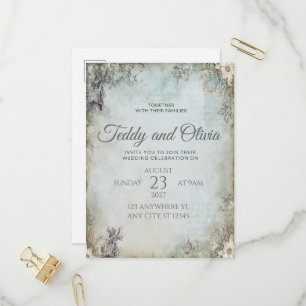 Vintage-rustikale Windmühlen-Blumen-Hochzeitseinla Einladungspostkarte