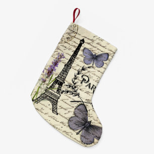 vintage rustikaler französischer Schmetterling Par Kleiner Weihnachtsstrumpf