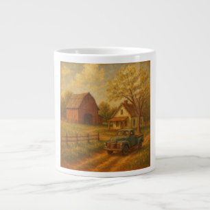 Vintage/rustikaler Frühlingsbauernhof Jumbo-Tasse