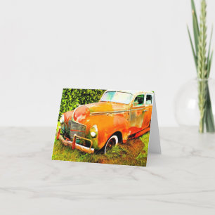 Vintage-Rustikales-Auto Grußkarte für jeden Anlass Karte
