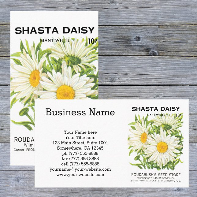 Vintage Saatpackung Kunst, Shasta Daisy Blume Visitenkarte (Von Creator hochgeladen)