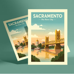 Vintage Sacramento Postkarte
