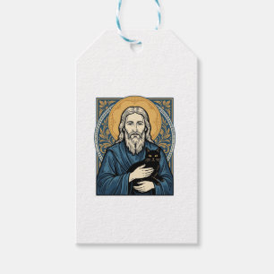 Vintage Sacred Cat Portrait Vektor-Shirt-Design_1 Geschenkanhänger