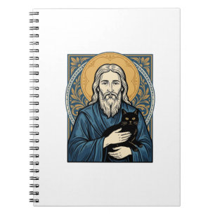 Vintage Sacred Cat Portrait Vektor-Shirt-Design_1 Notizblock