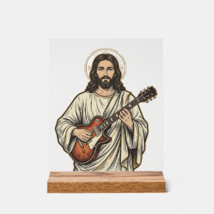 Vintage Sacred Guitarist Engraving Shirt Design_1 Acrylschild