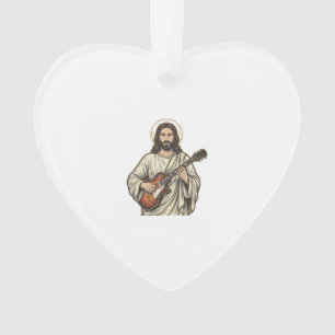 Vintage Sacred Guitarist Engraving Shirt Design_1 Ornament