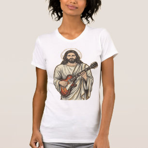 Vintage Sacred Guitarist Gravur Shirt Design_1