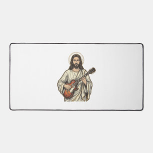 Vintage Sacred Guitarist Gravur Shirt Design_1 Schreibtischunterlage