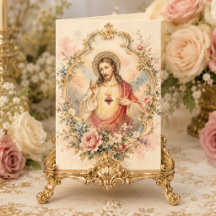 Vintage Sacred Heart Geburtstagssegen