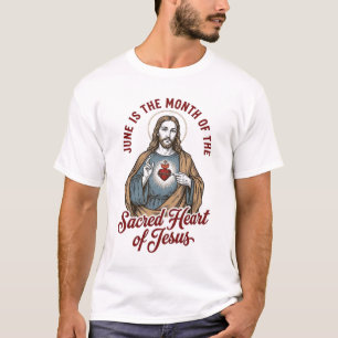 Vintage Sacred Heart Jesus Juni religiöses T-Shirt