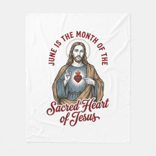 Vintage Sacred Heart of Jesus Juni religiöses T-Sh Fleecedecke