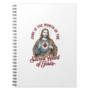 Vintage Sacred Heart of Jesus Juni religiöses T-Sh Notizblock