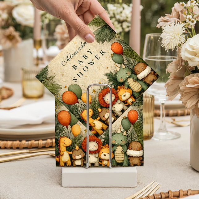 Vintage Safari Dinosaur Baby Shower Serviette (Von Creator hochgeladen)