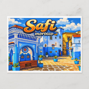 Vintage Safi Stadtstrand Marokko Reiseandenken P Postkarte