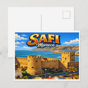Vintage Safi Stadtstrand Marokko Reiseandenken Postkarte