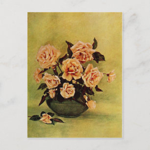 Vintage Safrano-Rose von Frederick Martin Postkarte