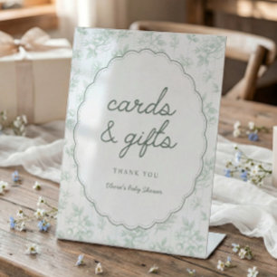 Vintage Sage Cards & Geschenke Neutrale Babyparty Sockelschild