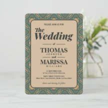 Vintage Sage Green and Gold Geometric Wedding 