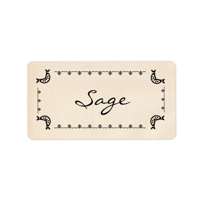 Vintage Sage Labels Adressaufkleber (Vorne)