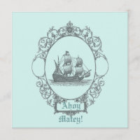 Vintage Sailboat Pirate Geburtstagsparty Einladung