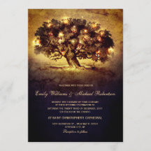 Vintage Saitenlichter Eichenbaum Hochzeit