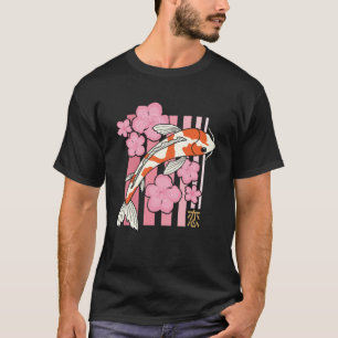 Vintage-Sakura-Blüten-Koi-Fisch-Japanischer-Sakura T-Shirt