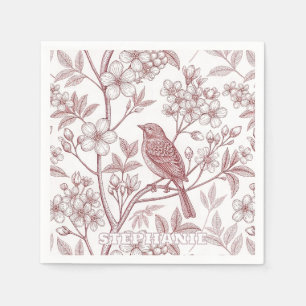 Vintage Sakura Cherry Blossom & Bird Ästhetik 1 Serviette