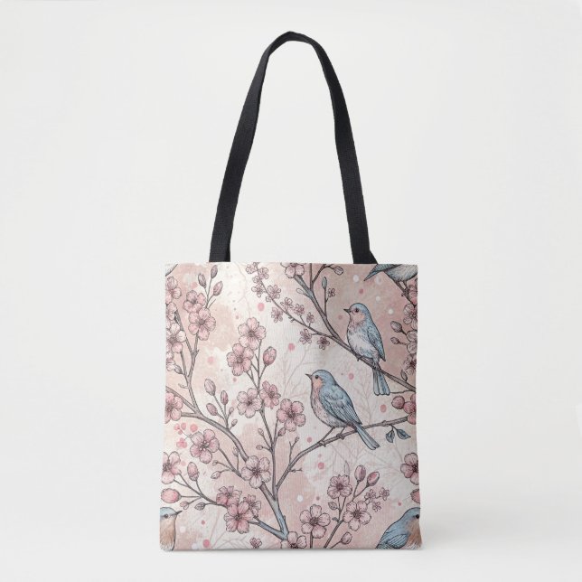 Vintage Sakura Cherry Blossom & Bird Ästhetik 5 (Vorderseite)