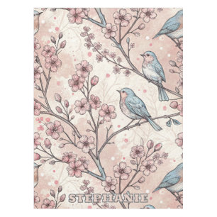 Vintage Sakura Cherry Blossom & Bird Ästhetik 5 Tischdecke