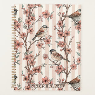 Vintage Sakura Cherry Blossom & Bird Ästhetik 6 Planer