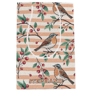 Vintage Sakura Cherry Blossom & Bird Ästhetik 7 Mittlere Geschenktüte