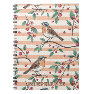 Vintage Sakura Cherry Blossom & Bird Ästhetik 7 Notizblock