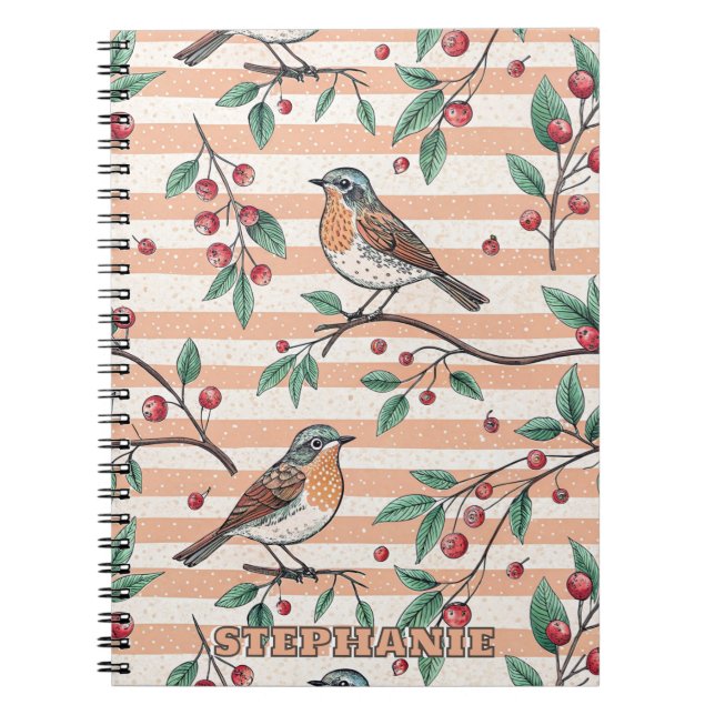 Vintage Sakura Cherry Blossom & Bird Ästhetik 7 Notizblock (Vorderseite)