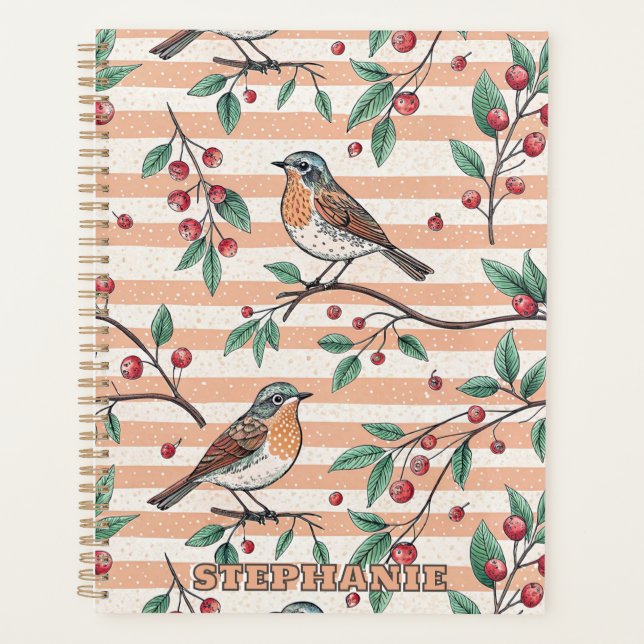 Vintage Sakura Cherry Blossom & Bird Ästhetik 7 Planer (Vorderseite)