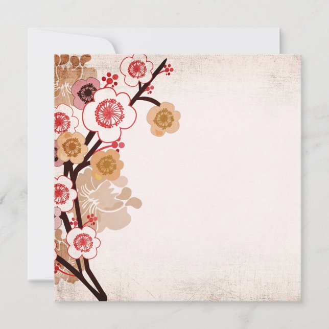 Vintage Sakura Einladung (Vorderseite)