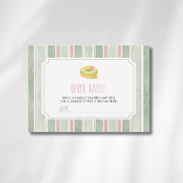 Vintage-Salbei-gestreifte-Matcha-Donut-Windel-Verl Begleitkarte