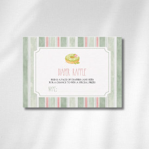 Vintage-Salbei-gestreifte-Matcha-Donut-Windel-Verl Begleitkarte