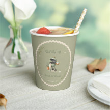 Vintage Salbei-Grün Baby-Q BBQ Neutrale Babyparty