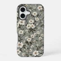 Vintage-Salbei-Grün-Blumen-Handyhülle