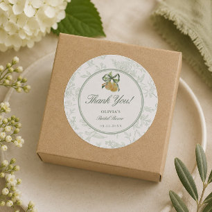 Vintage Salbei-Grün Perfektes Paar Birnen-Hochzeit Runder Aufkleber