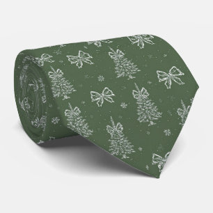 Vintage Salbei-Grün Winter-Toile-Weihnachten (4) Krawatte