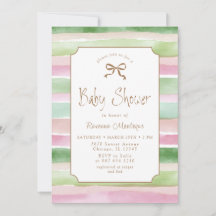 Vintage Salbei-Pfirsich-Rosa-Gestreifte Gold-Baby-