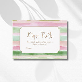 Vintage-Salbei-Pfirsich-Rosa-gestreifte-Windel-Tom Begleitkarte