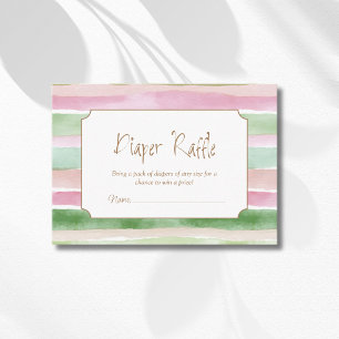 Vintage-Salbei-Pfirsich-Rosa-gestreifte-Windel-Tom Begleitkarte