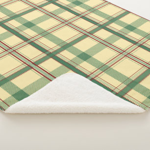 Vintage-Salbei-Rotkariert-Ästhetik-Sherpa Sherpadecke