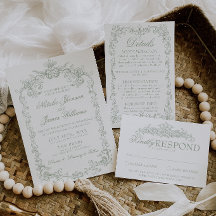 Vintage Salbeigrün Old Money stilvolle Hochzeit