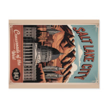 Vintage Salt Lake City Utah Retro-Reiseposter