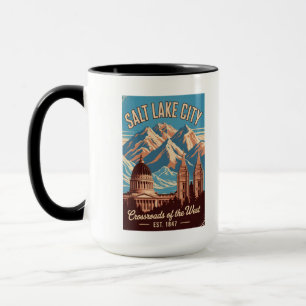 Vintage Salt Lake City Utah Retro-Reiseposter Tasse