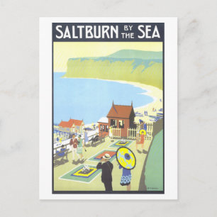 Vintage Saltburn am Meer England Reiseplakat Postkarte